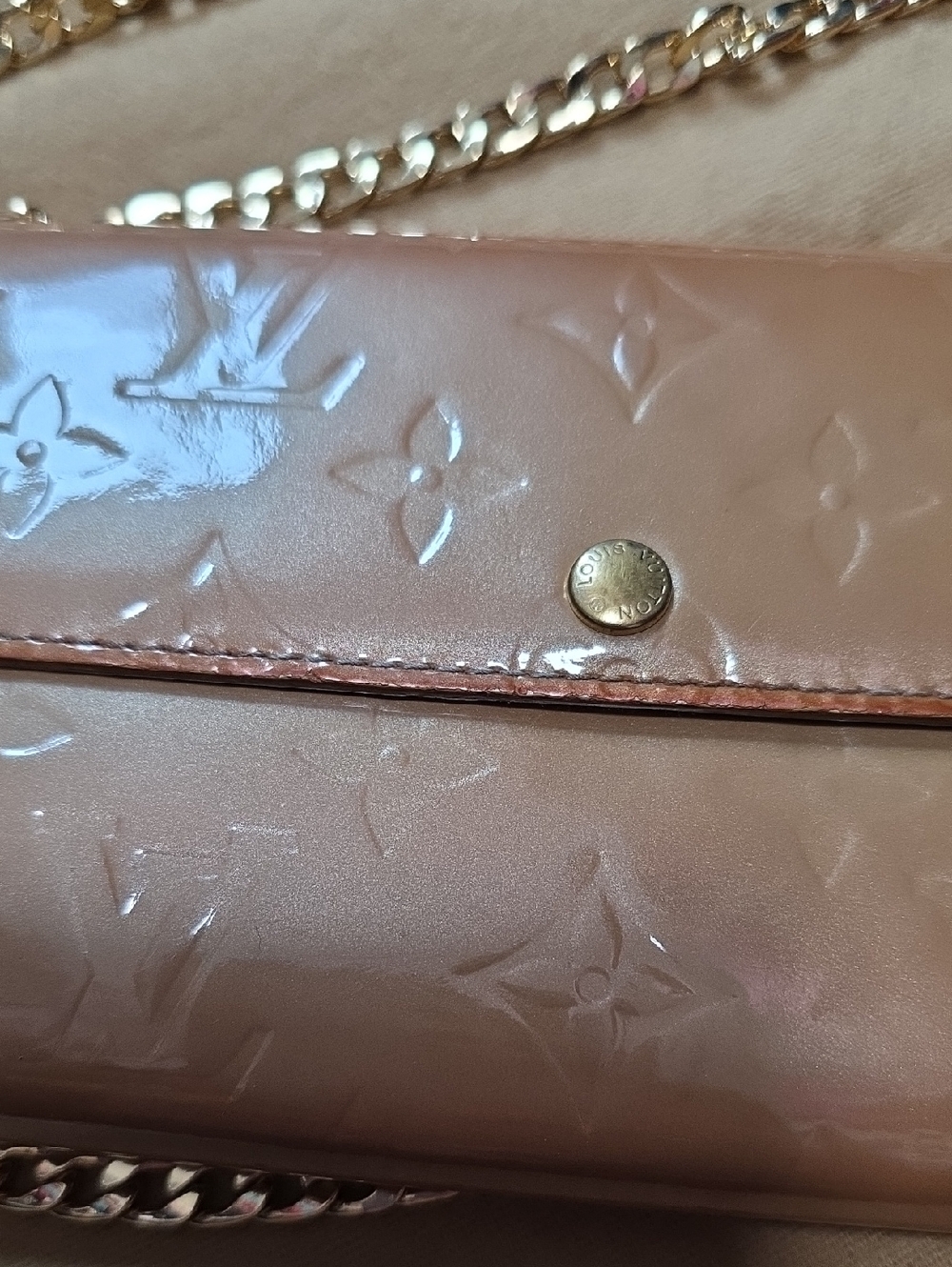 Louis Vuitton Monogram Vernis Sarah Wallet With Chain & Dustbag - Picture 3 of 16